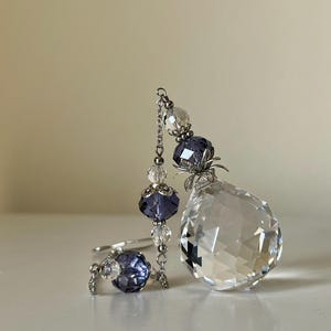 Tanzanite Purple SunCatcher Prism Window Ornament Light Purple  Crystal Teardrop Pendant MyOnlyChoice